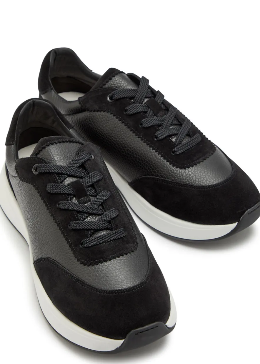 Maison panelled grained leather sneakers