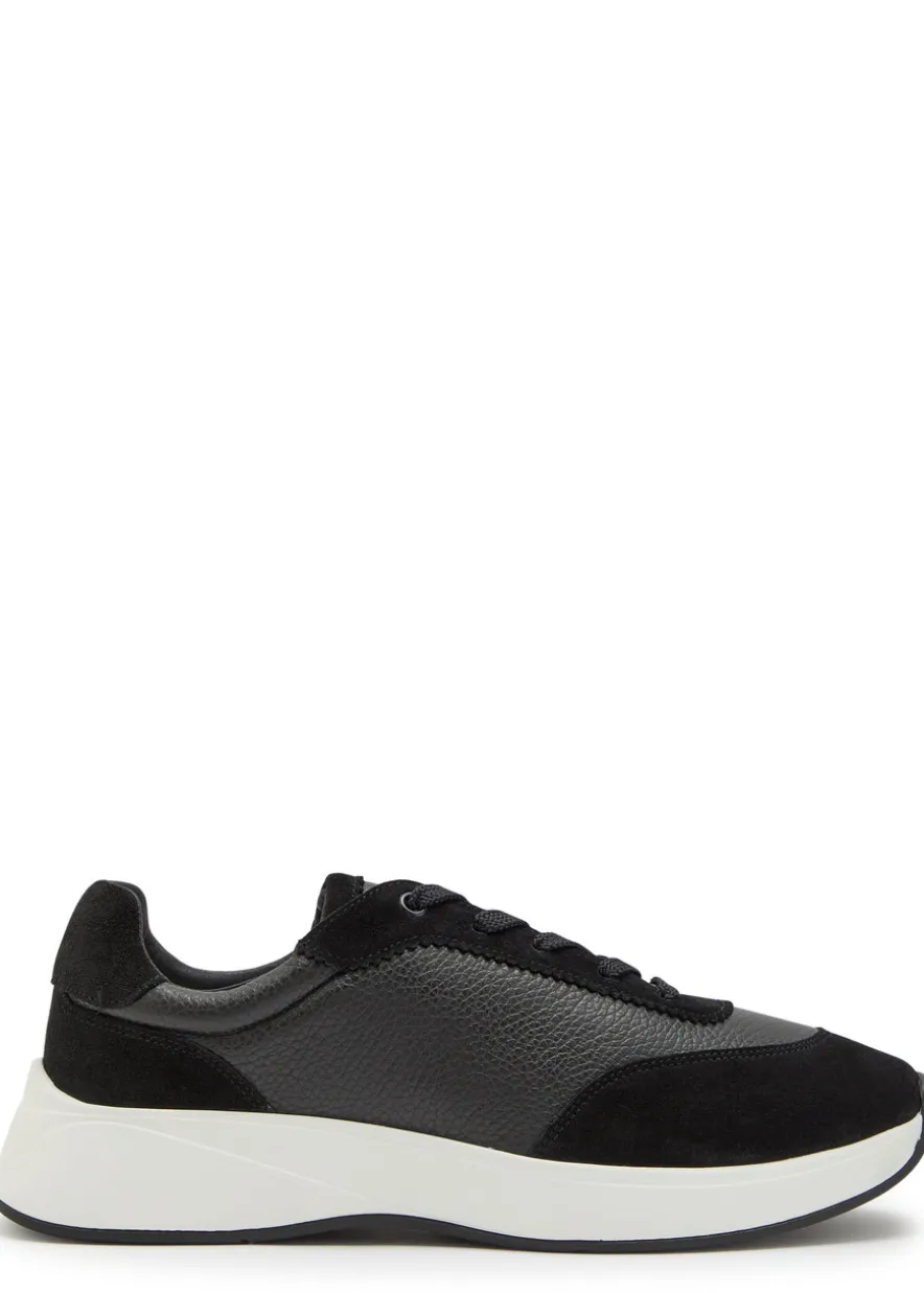 Maison panelled grained leather sneakers
