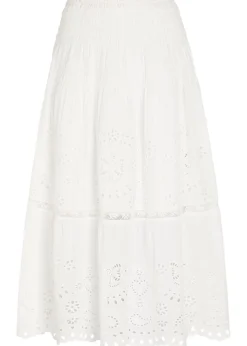 Mallow embroidered cotton midi skirt