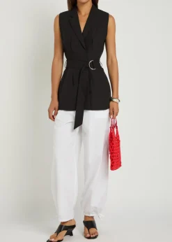 Mandi belted woven vest