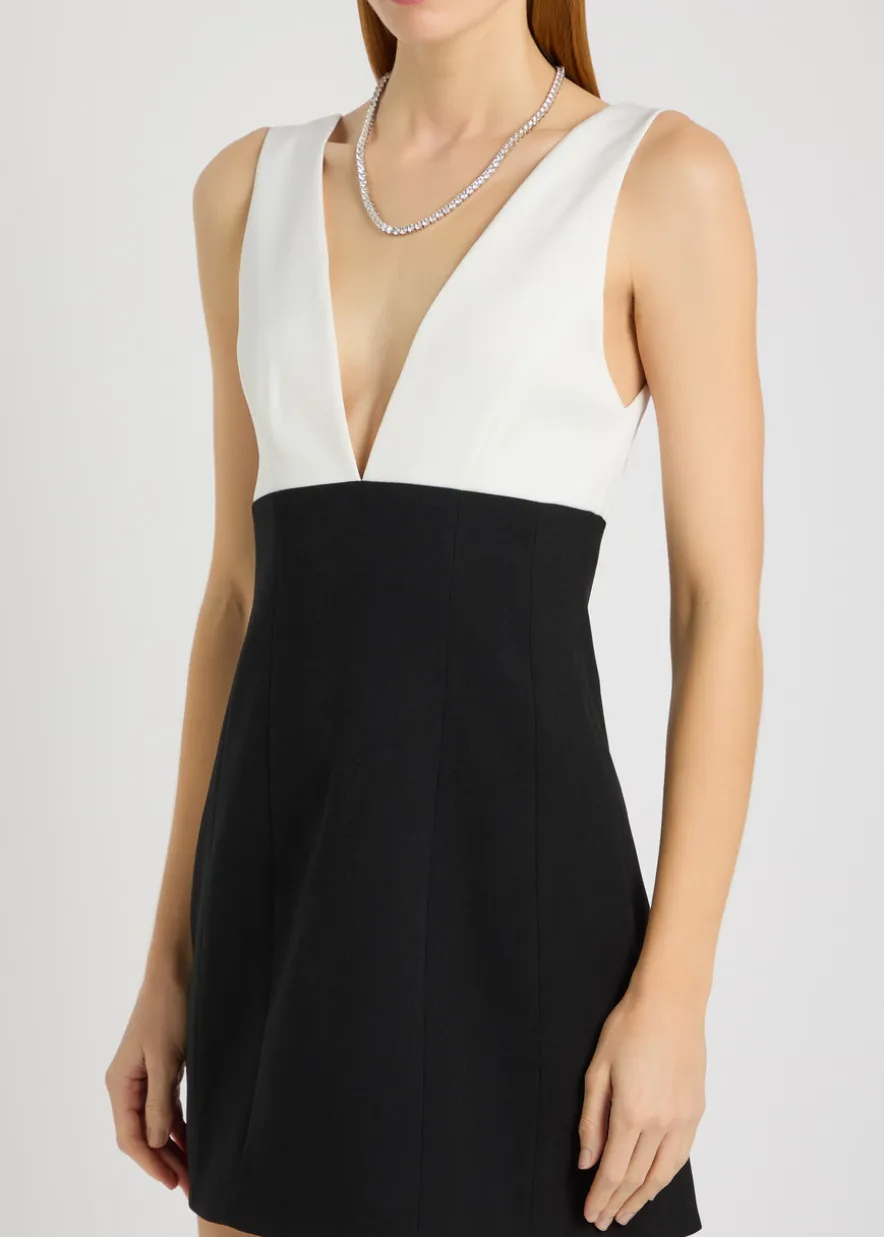 Mandy plunge V-neck crepe mini dress