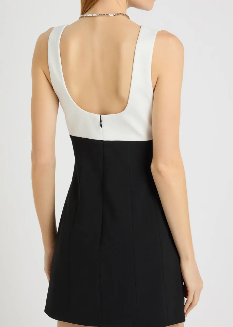 Mandy plunge V-neck crepe mini dress