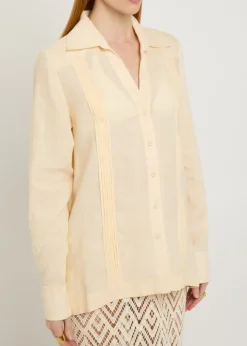 Manly Guayabera pleated linen shirt
