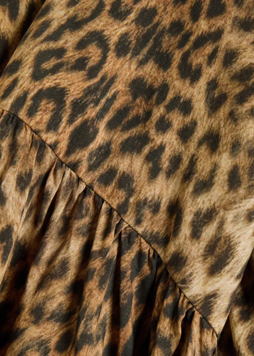 Manon leopard-print woven cover-up robe