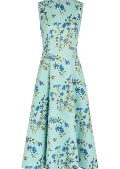Mara floral-print faille midi dress
