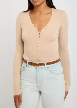 Marcie grained leather belt