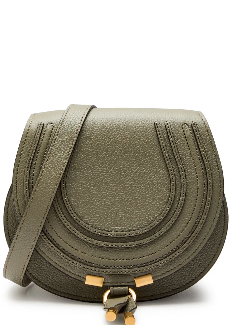 Marcie small grained leather saddle bag