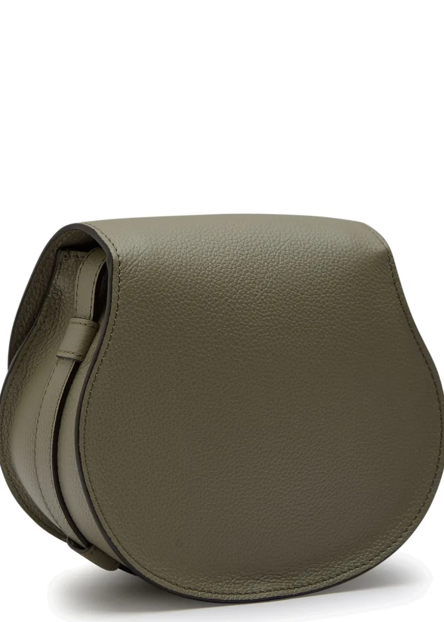 Marcie small grained leather saddle bag