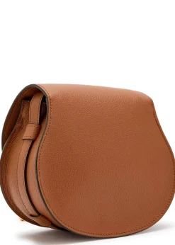 Marcie small grained leather saddle bag