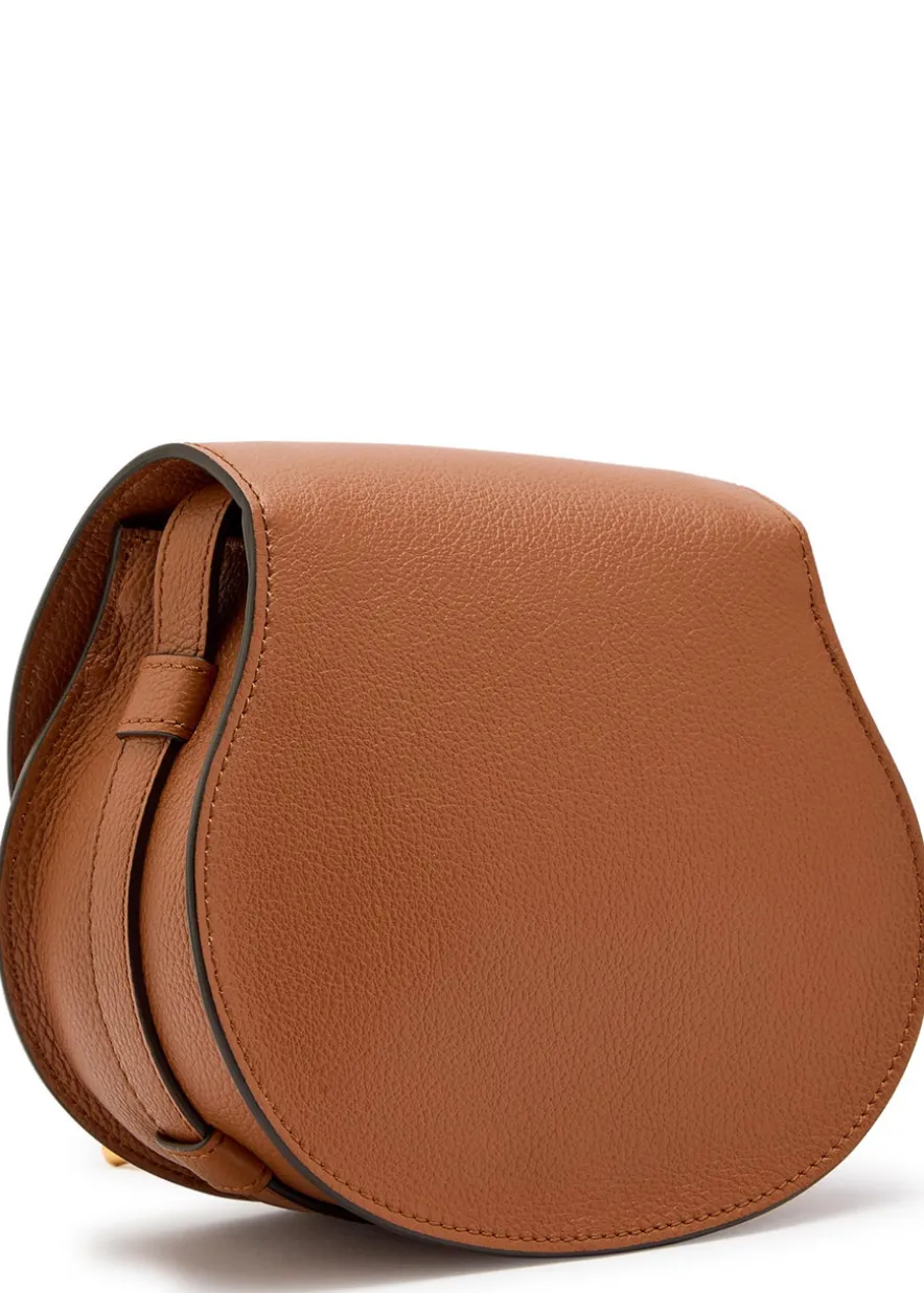 Marcie small grained leather saddle bag