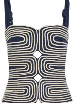 Marea rope-effect linen top