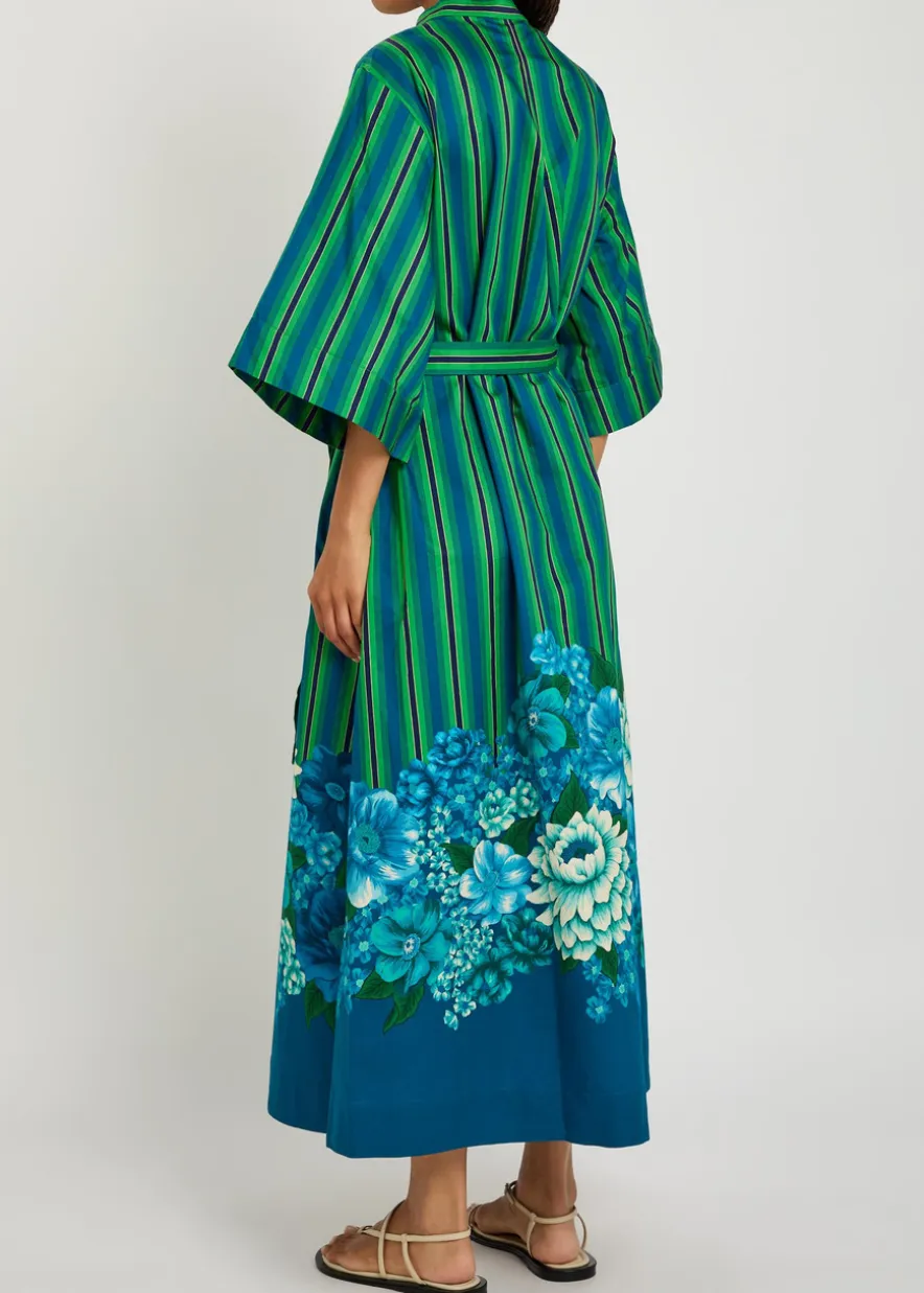 Margo striped cotton-poplin midi dress