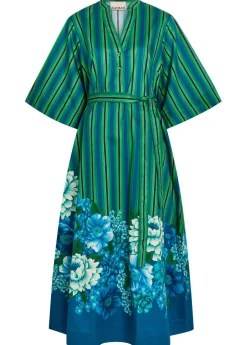 Margo striped cotton-poplin midi dress