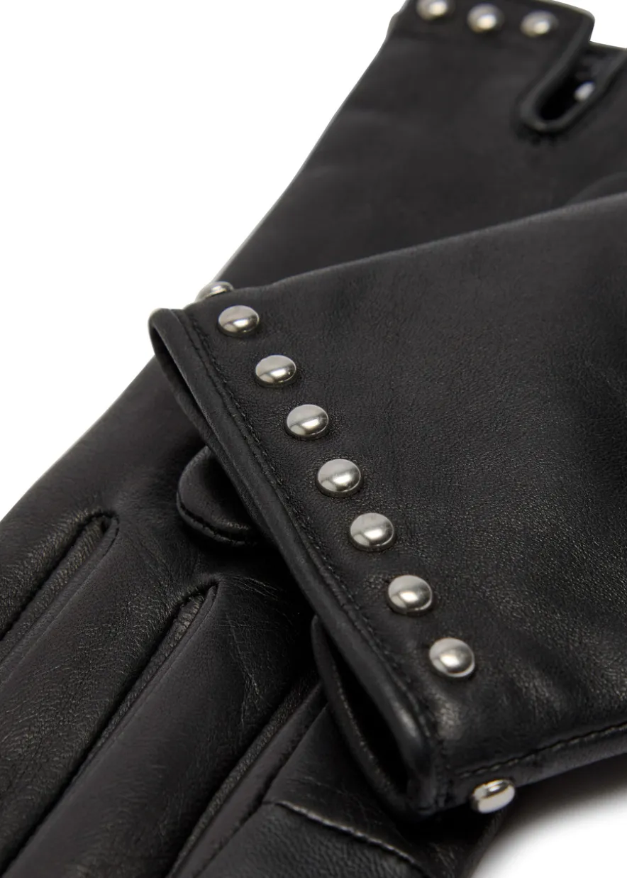 Marianne stud-embellished leather gloves