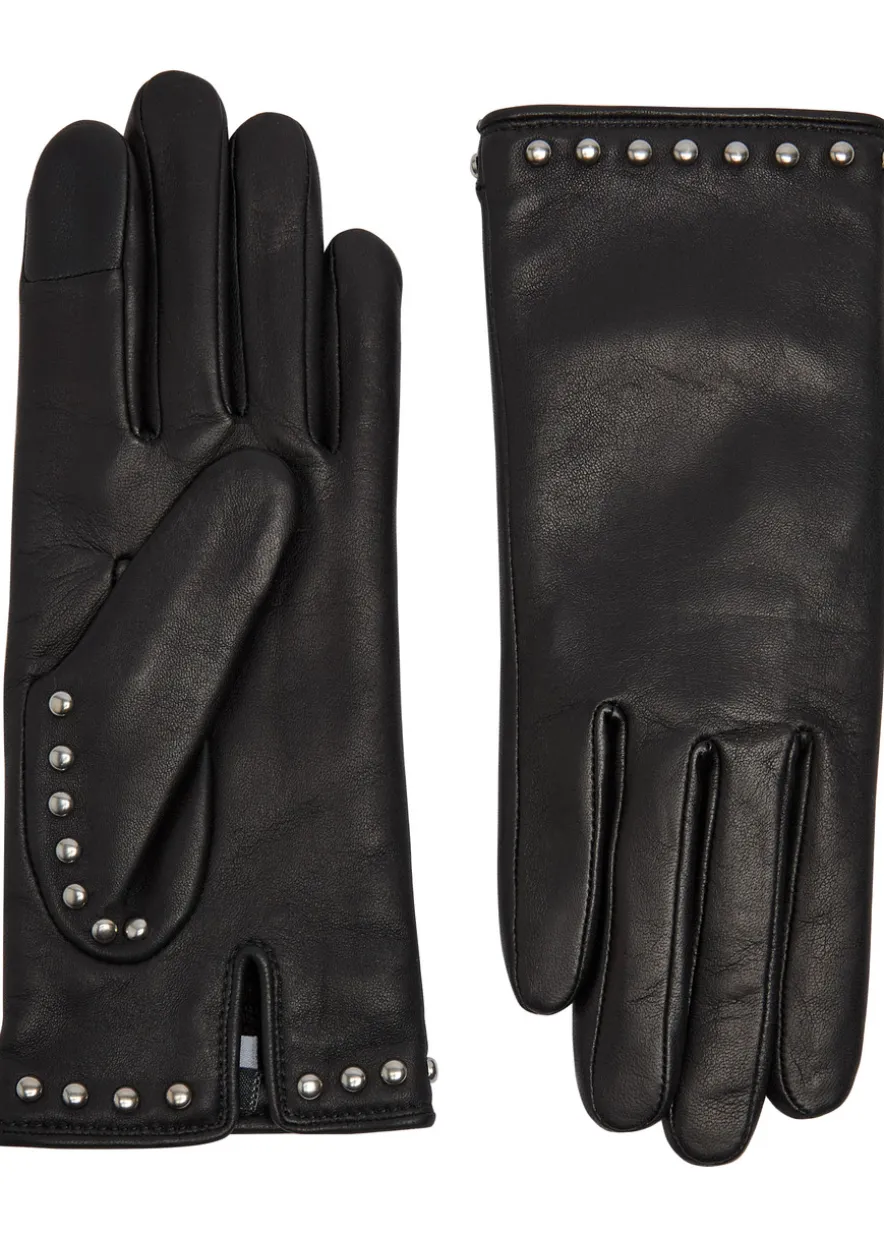 Marianne stud-embellished leather gloves