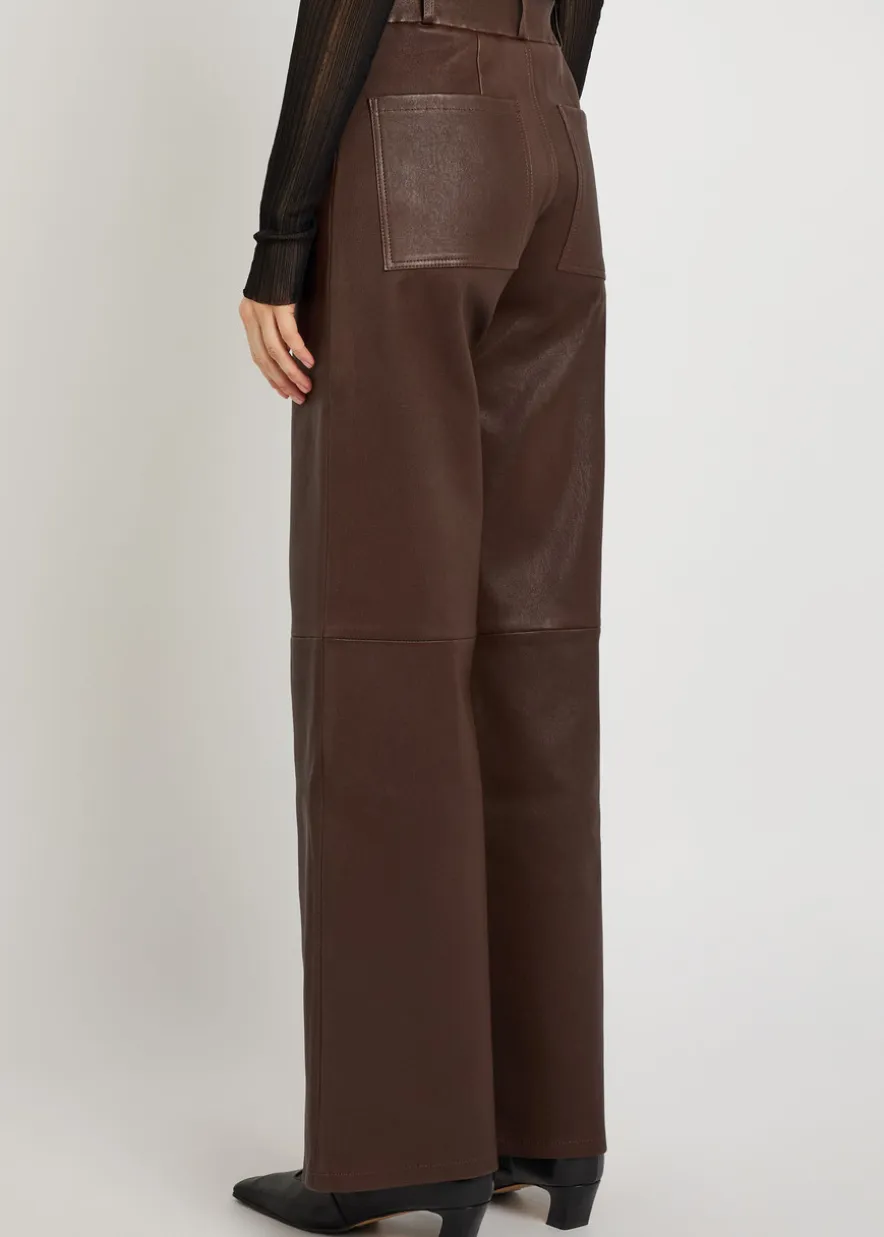 Marina wide-leg leather trousers