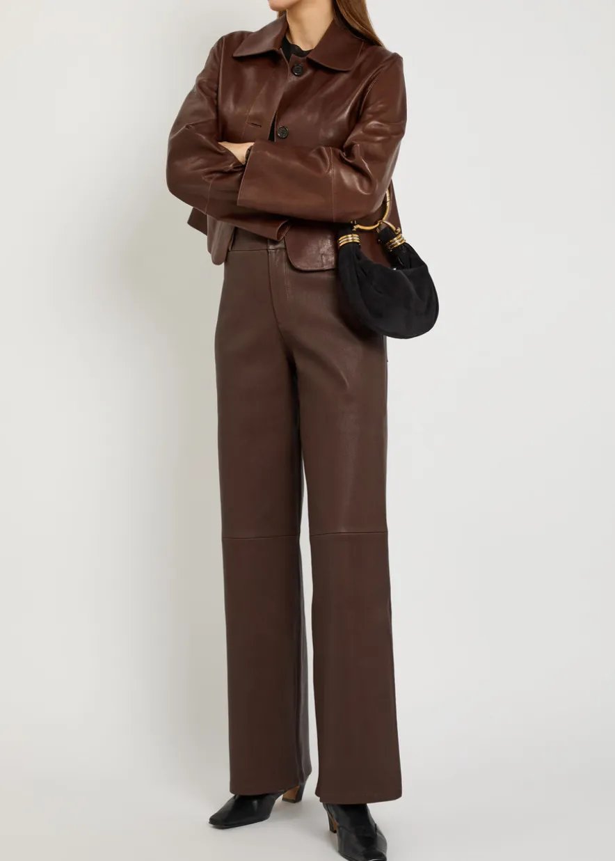 Marina wide-leg leather trousers