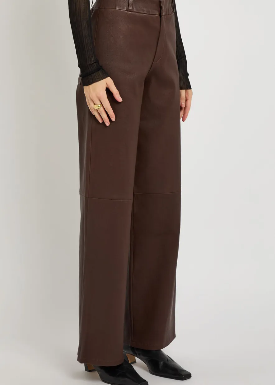 Marina wide-leg leather trousers