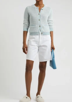 Marlee striped cotton-blend cardigan
