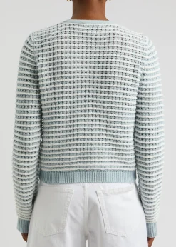 Marlee striped cotton-blend cardigan