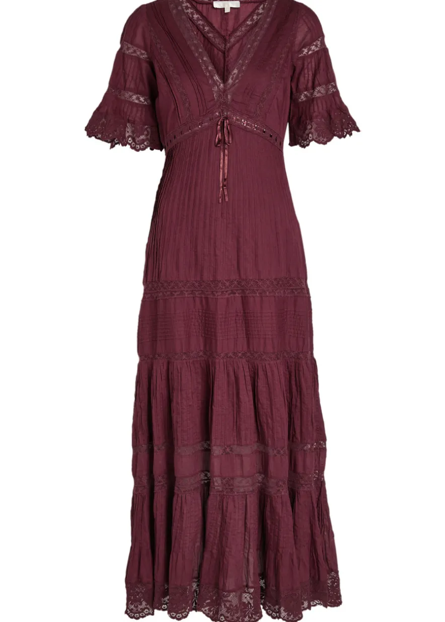 Marlowe lace-detail cotton midi dress