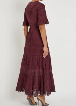 Marlowe lace-detail cotton midi dress