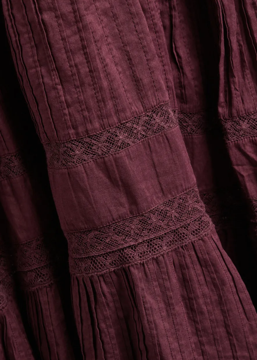 Marlowe lace-detail cotton midi dress