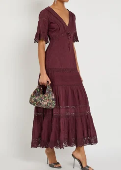 Marlowe lace-detail cotton midi dress