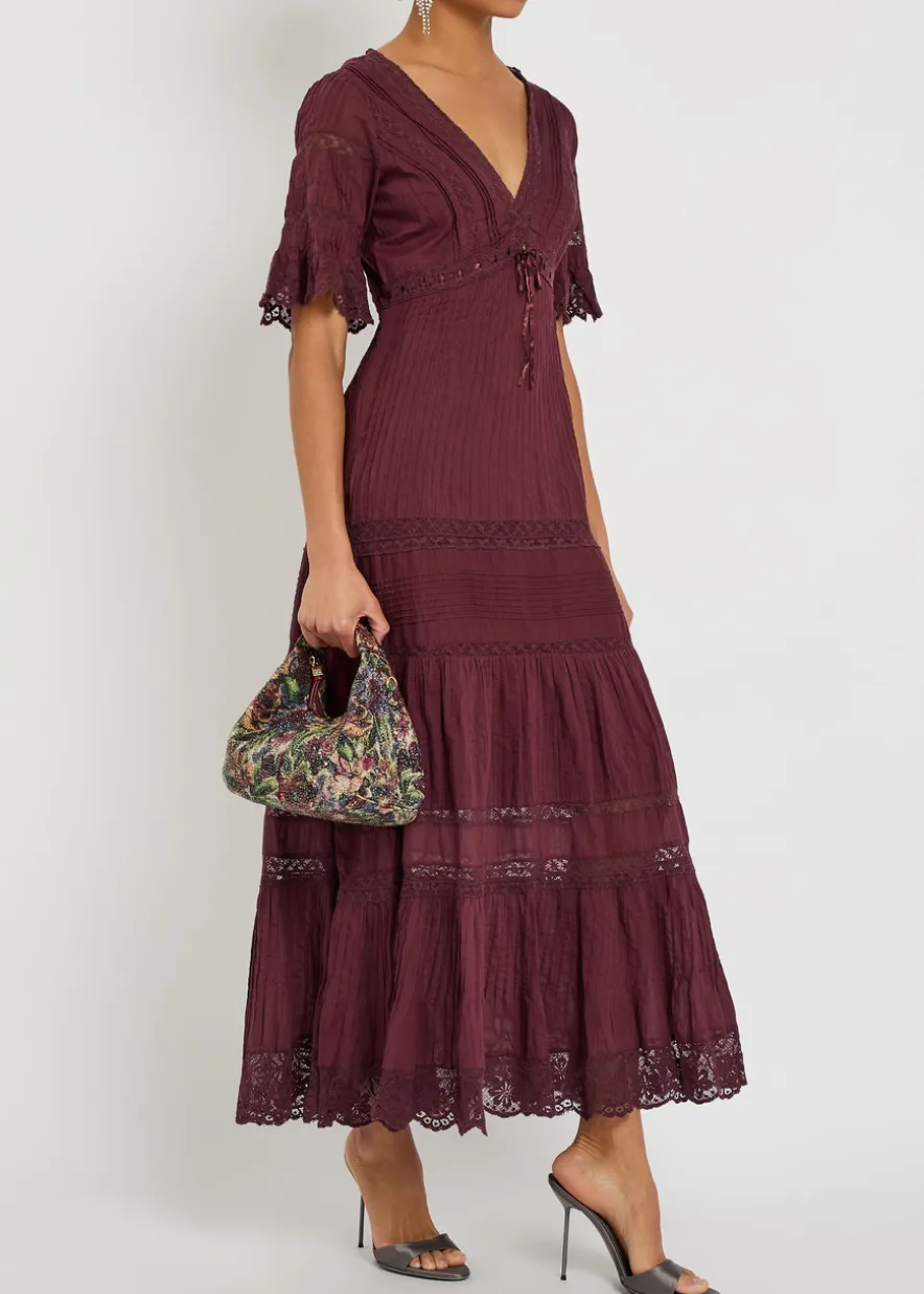 Marlowe lace-detail cotton midi dress