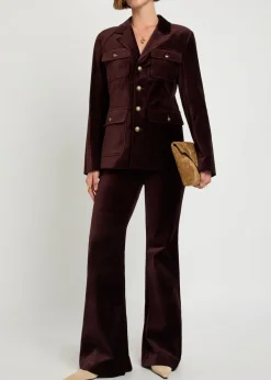 Marlow flared-leg velvet trousers