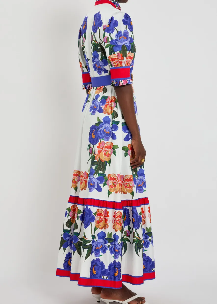 Marni floral-print belted cotton maxi dress