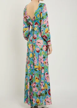 Marni floral-print satin maxi dress