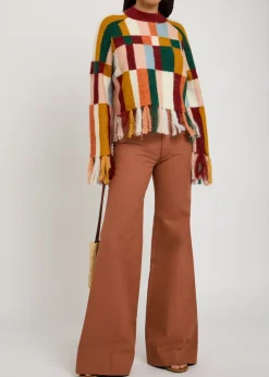 Marojerelle checked wool-blend jumper