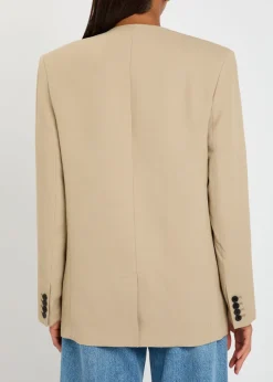 Maron V-neck woven blazer