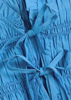 Martine smocked cotton-poplin top