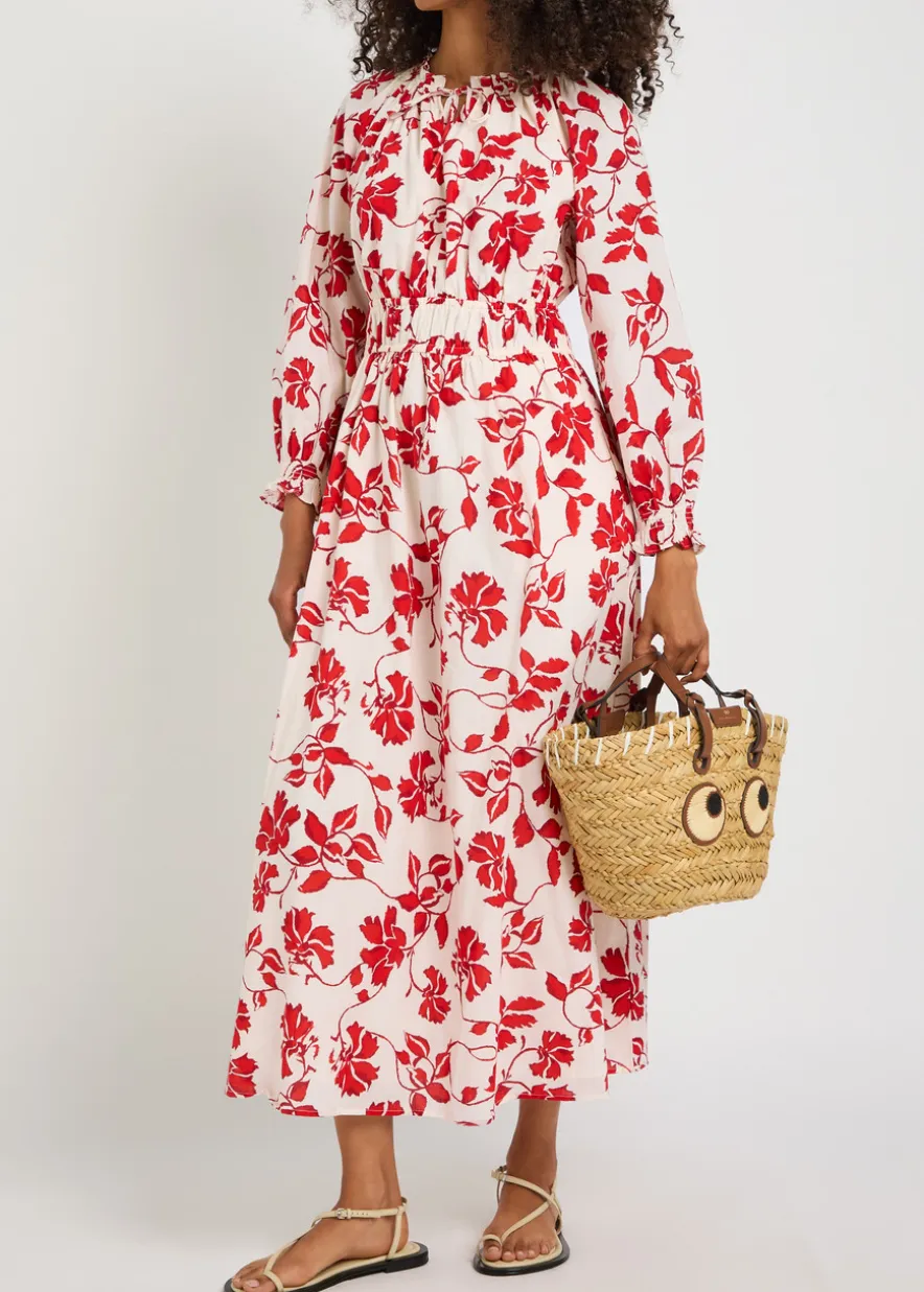Matia floral-print cotton midi dress