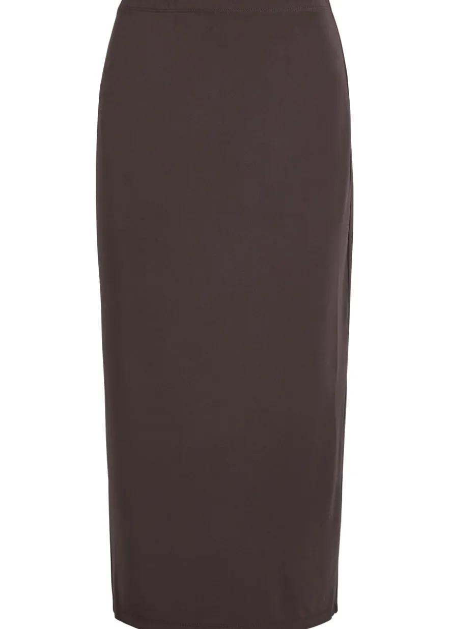 Matte stretch-jersey midi pencil skirt
