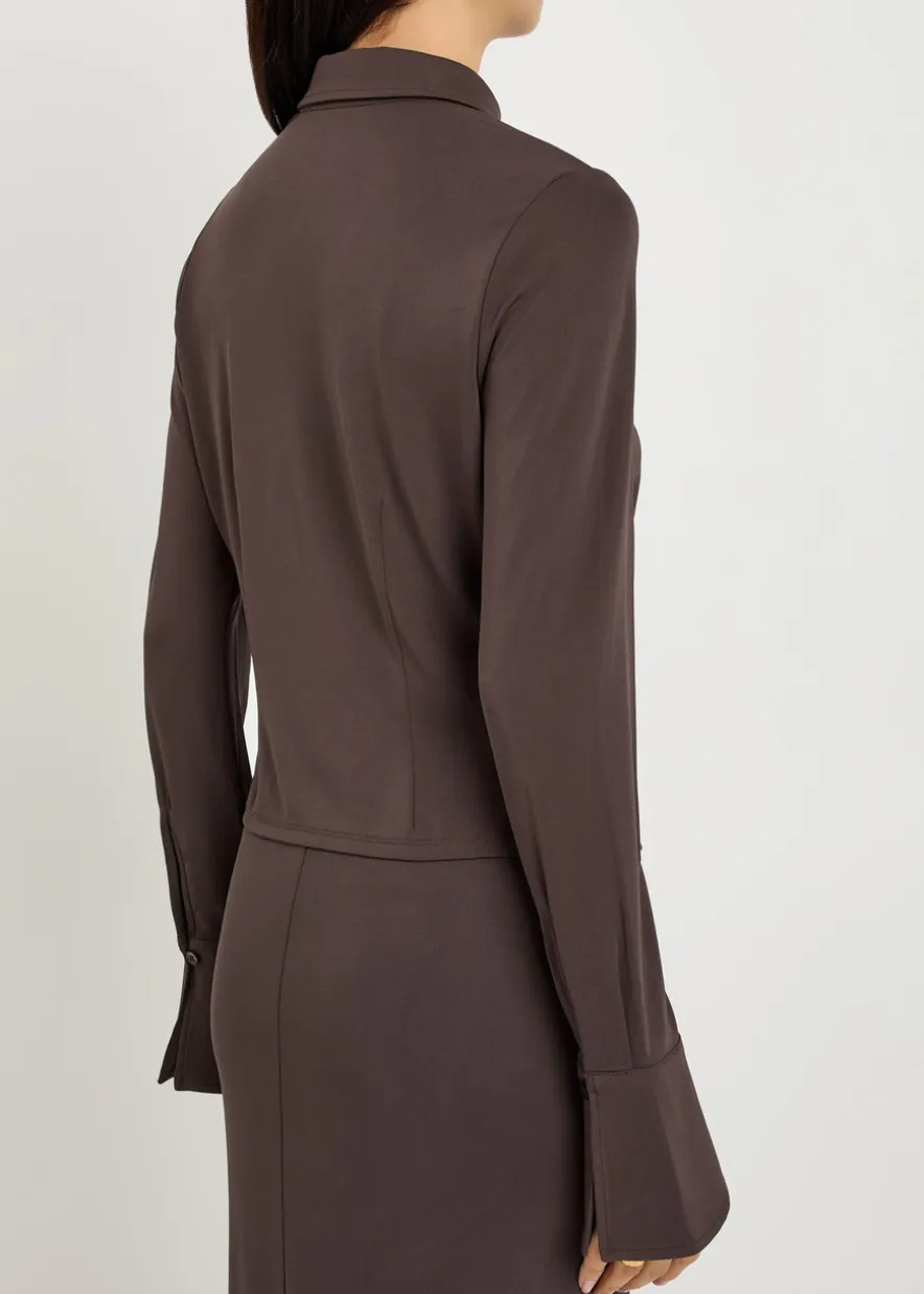 Matte stretch-jersey top