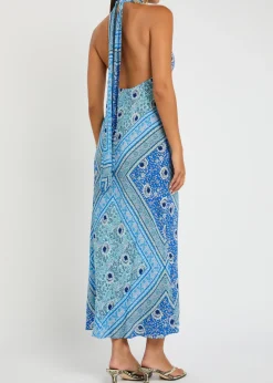 Maura patterned halter-neck chiffon midi dress