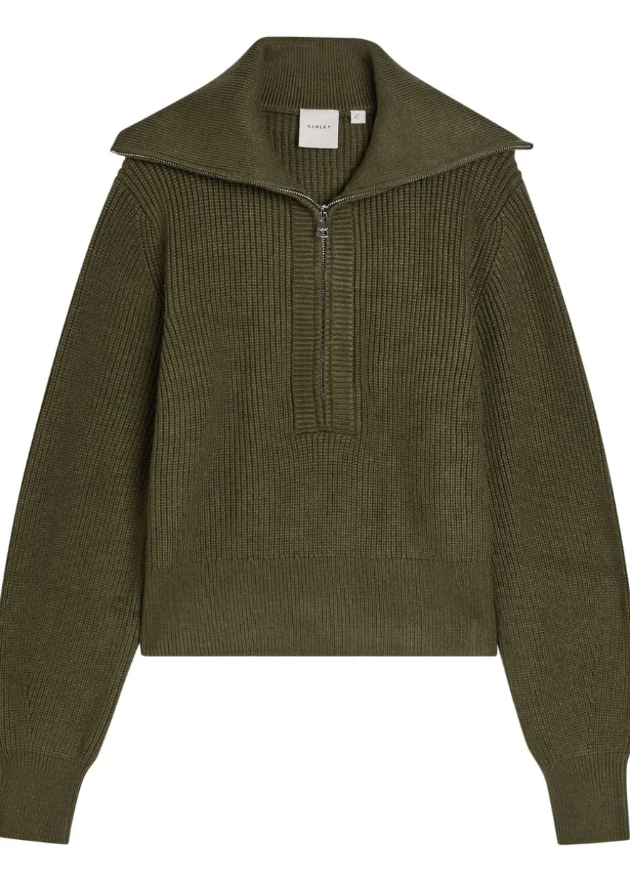 Maura ribbed half-zip knit sweatshirt