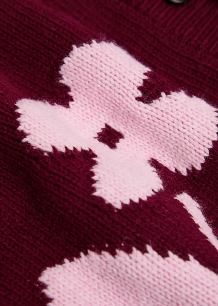 Mavie embroidered knit cardigan