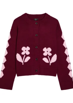 Mavie embroidered knit cardigan