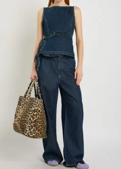 Maxime ruffled denim top