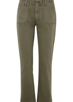 Mayslie green straight-leg tapered jeans
