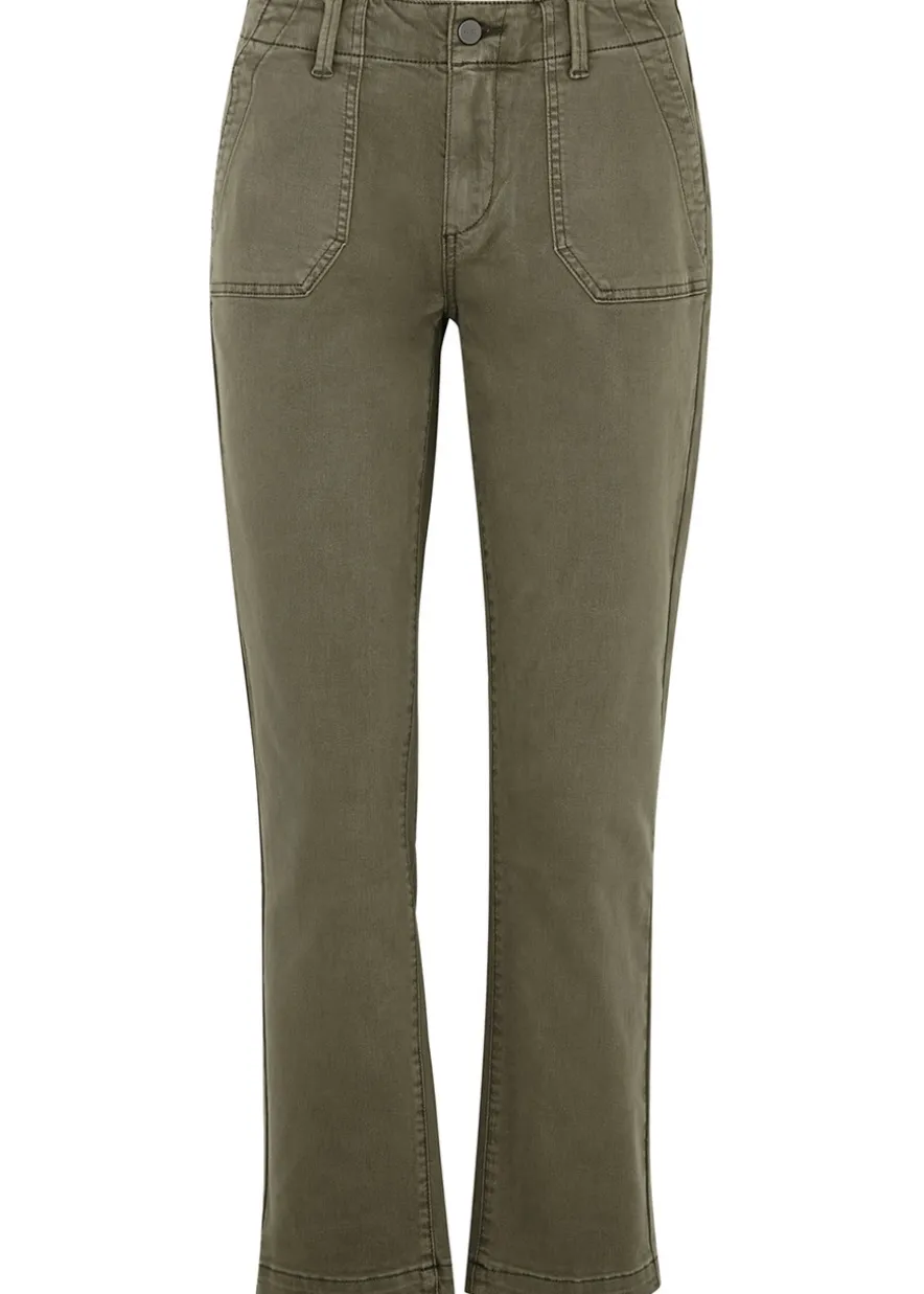 Mayslie green straight-leg tapered jeans