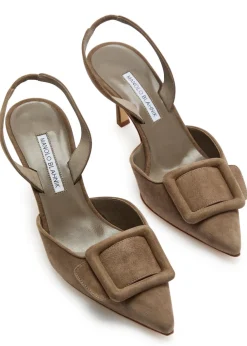 Maysli 70 suede slingback pumps