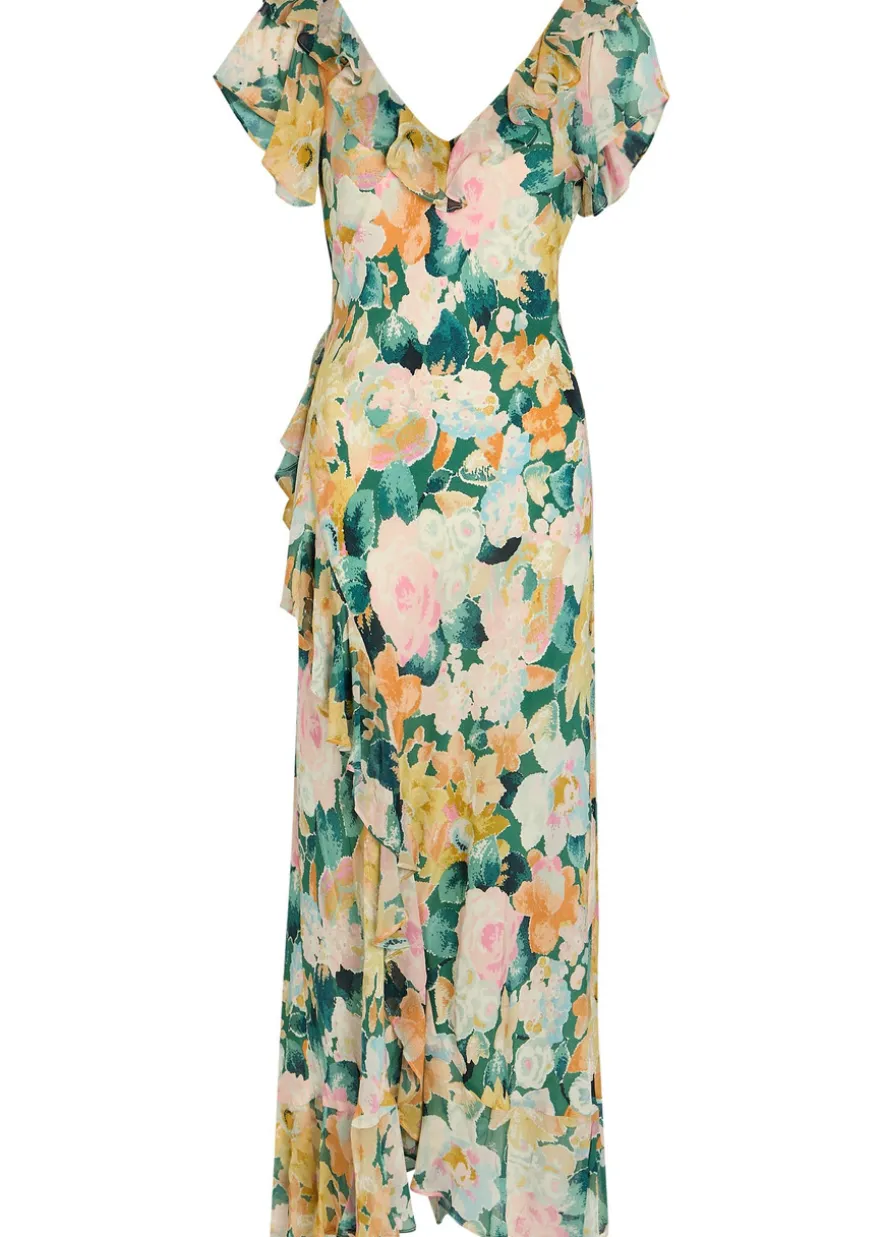 Meadow floral-print silk midi dress