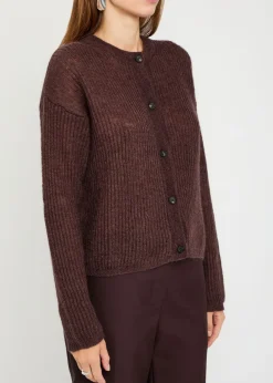 Meandro ribbed open-knit cardigan