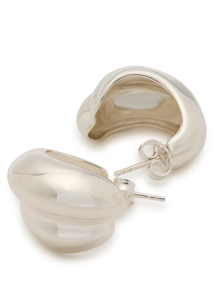 Mega large sterling silver hoop earrings