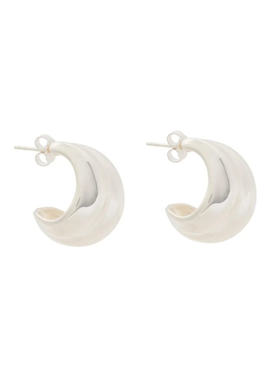 Mega large sterling silver hoop earrings